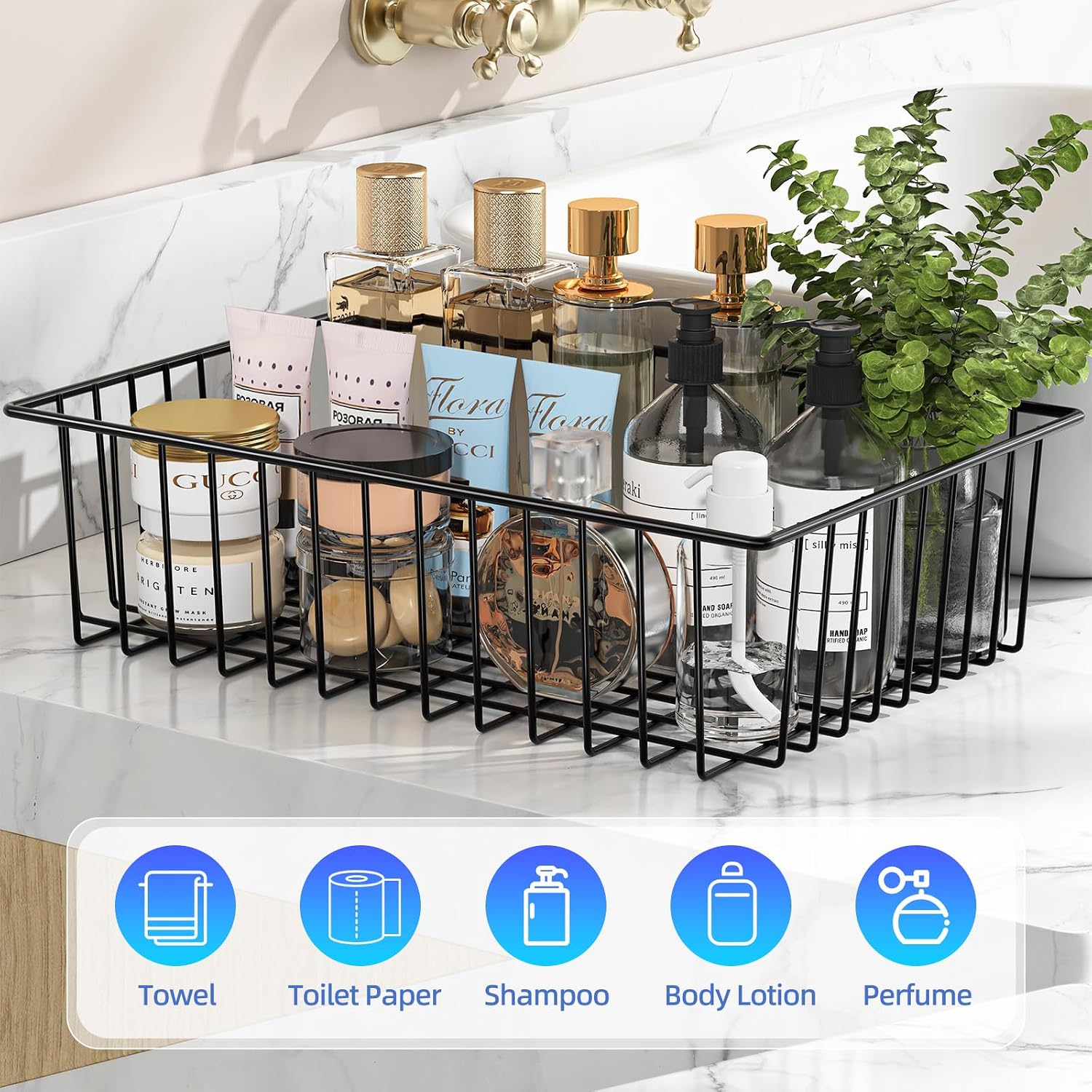 12 Pack Extra Large Wire Storage Baskets, Pantry Organization for Cabinets, Metal Basket Kitchen, Garage
