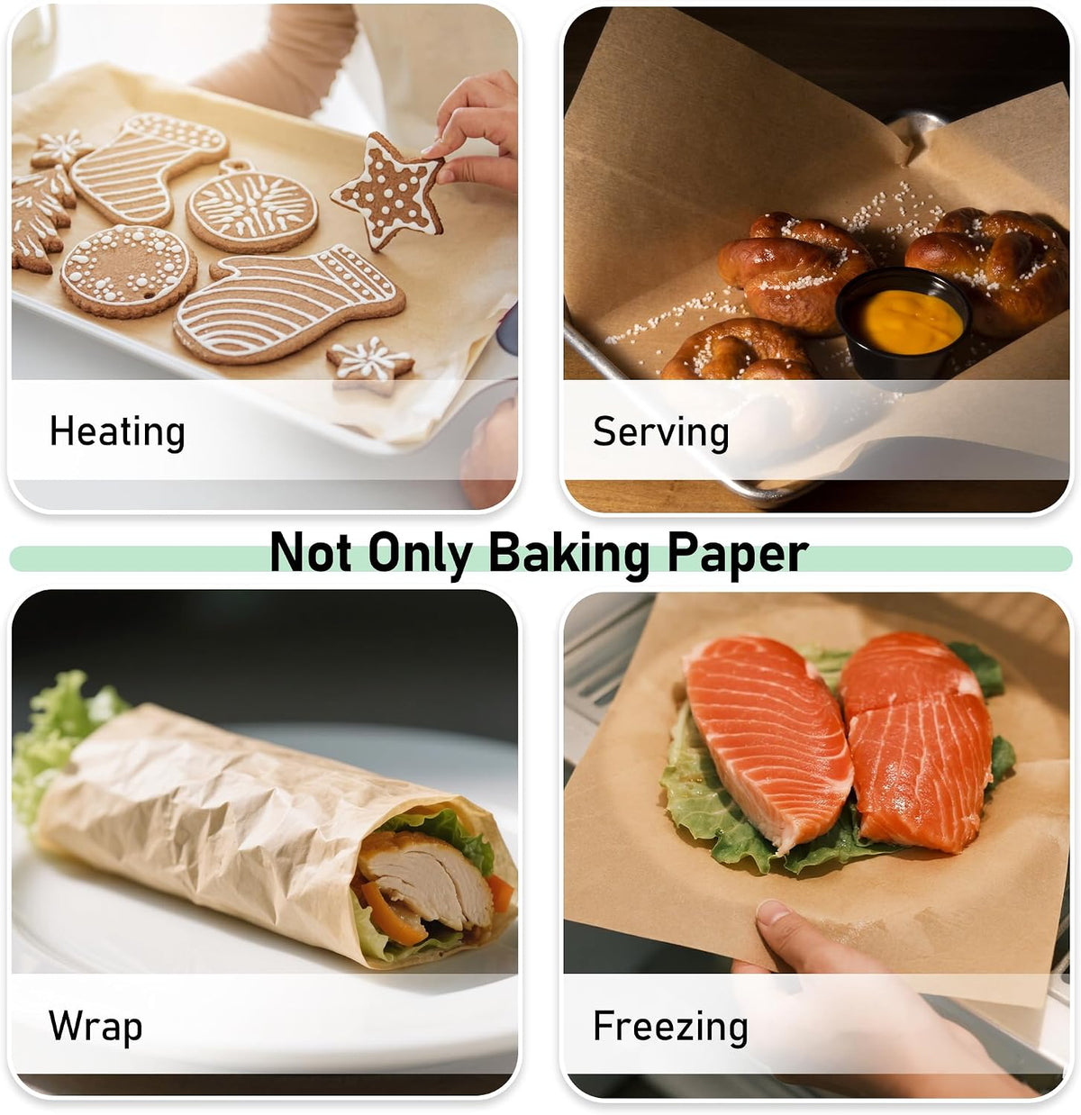 200 Pcs Non-Stick Parchment Paper Baking Sheets 16-3/8"x24-3/8"