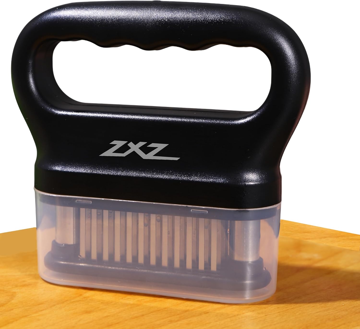 Meat Tenderizer Tool - 48 Ultra Sharp Stainless Steel Needle Blades, Ideal for Kitchen, BBQ & Marinade Tenderizing Black