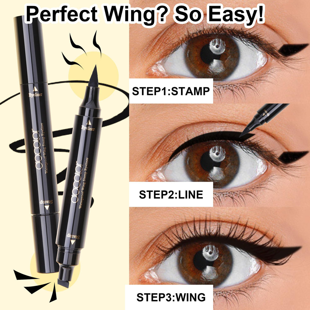 Eyeliner Stamp Double-sided Liquid Winged Eye Liner Pen Waterproof Smudgeproof Long Lasting Wing Original Eyeliner