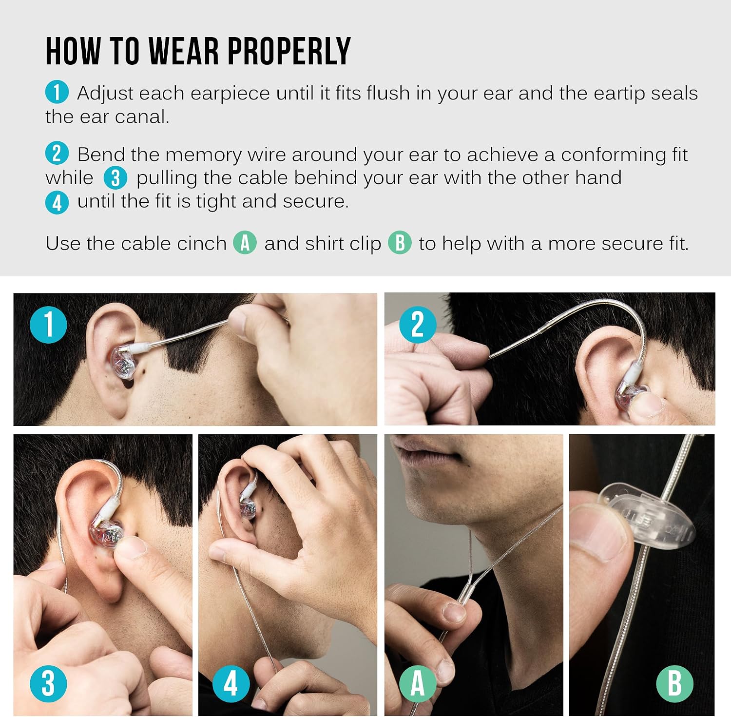 M6 PRO In Ear Monitor Headphones for Musicians, 2nd Gen Model With Upgraded Sound, Memory Wire Earhooks & Replaceable