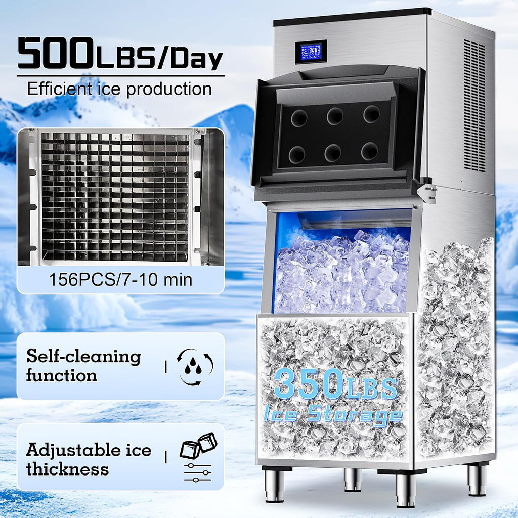 Commercial Ice Maker 500LB/24H Industrial Ice Machine