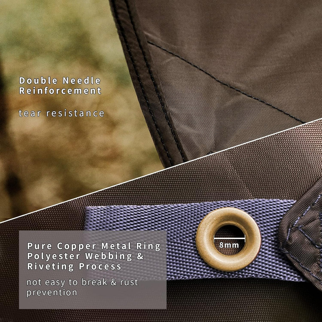 Hexagon Hammock Rain Fly,15x14FT/12x10FT Multifunctional Waterproof Camping Tarp,Lightweight and Compact Tent Tarp