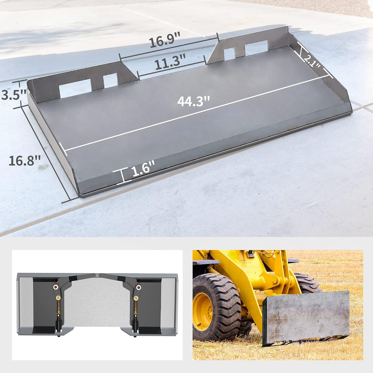 1/4" Skid Steer Attachment Plate and Quick Attach Adapter Grade50 | Weld-on quick tach conversion mount plate adapter