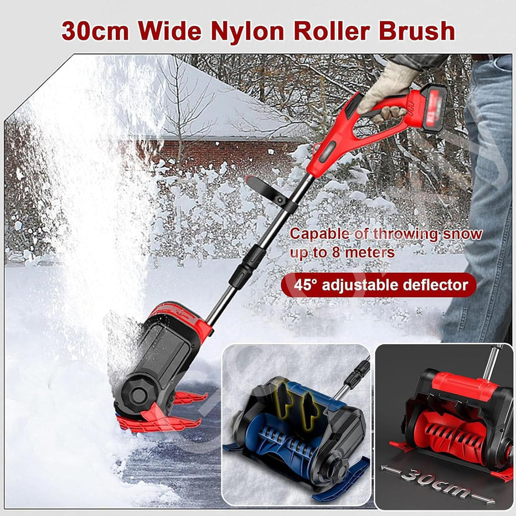 Cordless Snow Blower with Two Battery and Charger,Snow Machines for Outdoors,26FT Throw Distance,Directional Chute