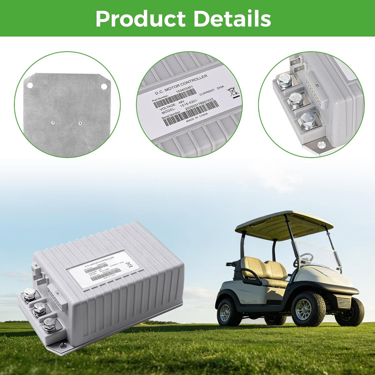 10L0L DC Motor Controller for Club Car Precedent 09-14 48V 250A-Grey