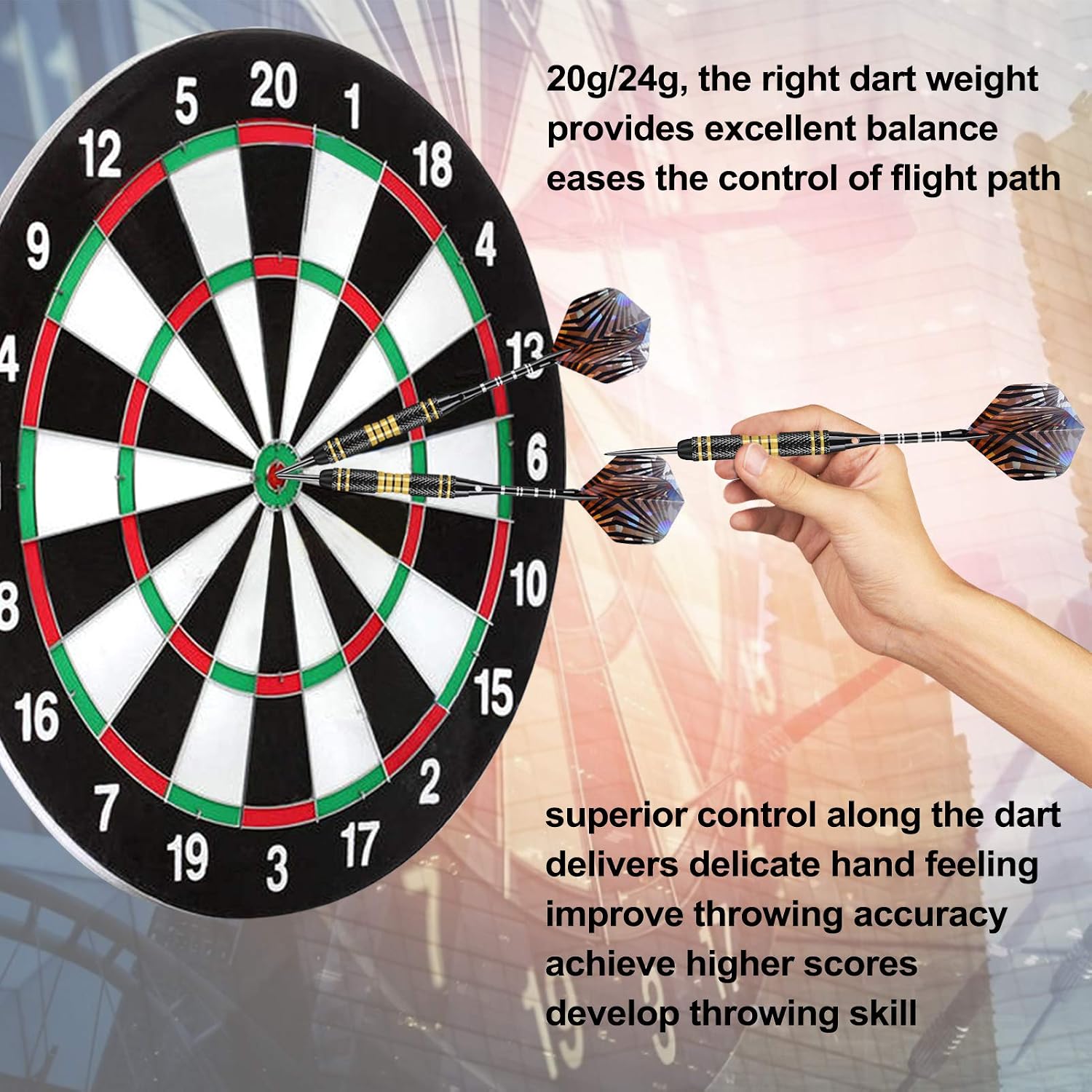 Darts Metal Tip Set, 20g/24g Brass Barrels Steel Tip Darts with Case | Flexible Setups, Aluminum Shafts