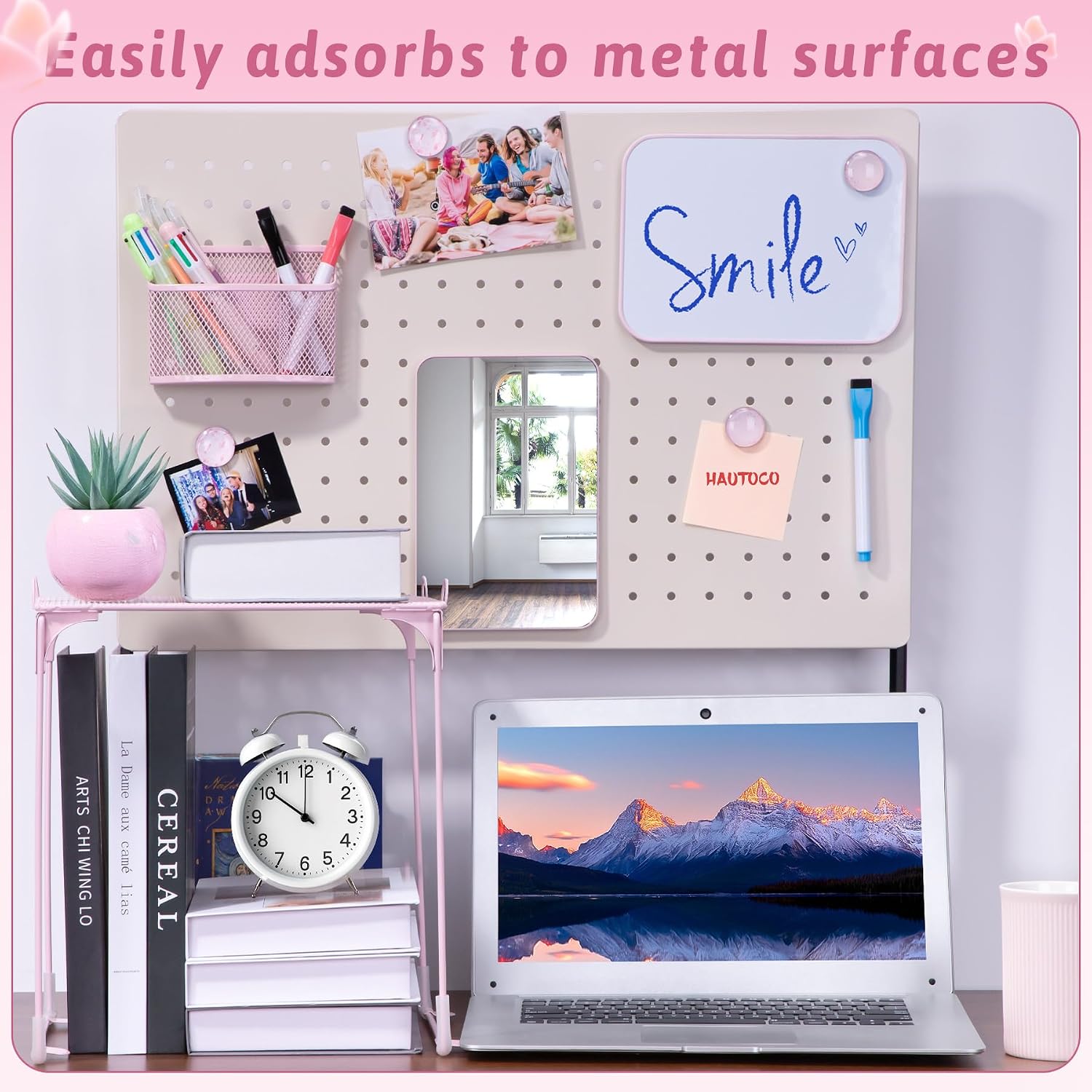 11-Piece Locker Accessories Kit, Magnetic Locker Organizer, Pink | Locker Decorations for Girls, Folding Locker