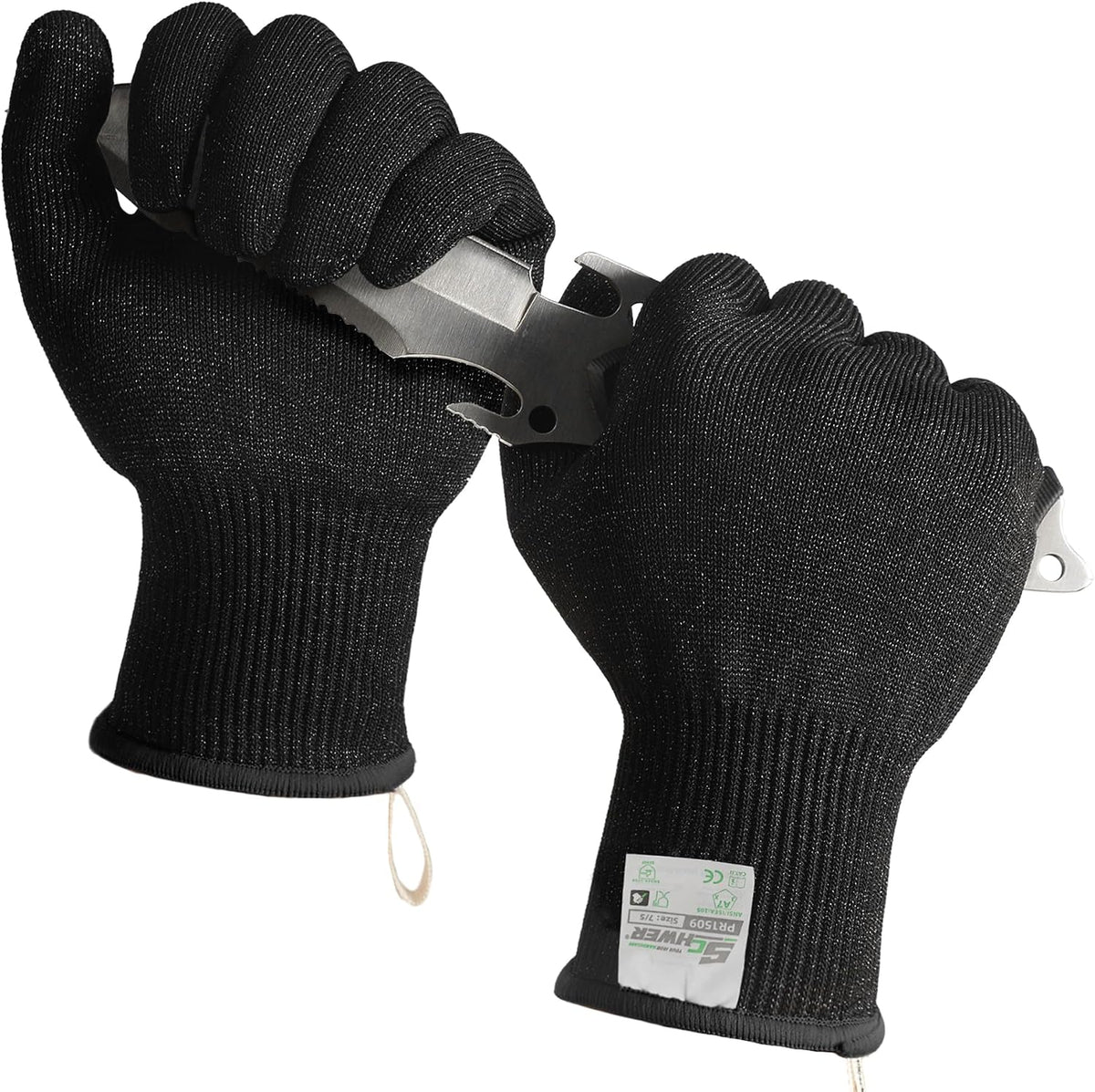 2 Pairs ANSI A7 Cut Resistant Gloves, Mandoline Glove for Kitchen, Breathable & Comfortable, Food Grade Cutting