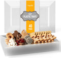 40 Pcs Clear Plastic Serving Trays for Party 9.5" Clear Platters