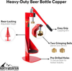 Heavy Duty Bench Bottle Capper - Compatible with 2 Sizes of Caps - All Metal - Professional Grade - Made in Italy