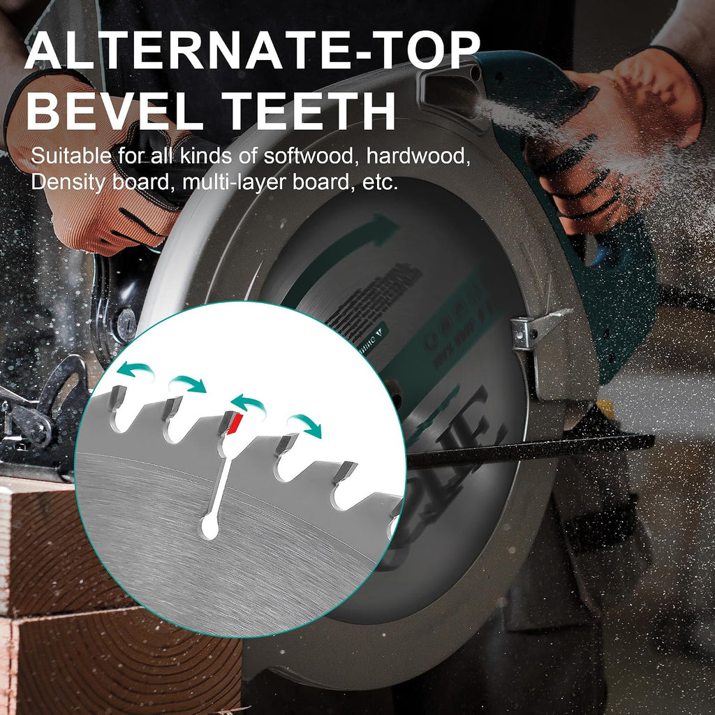 12-Inch 80T Miter Saw Blade, 1" Arbor | Carbide Tipped, ATB Smooth Crosscuts, Hardwood/Softwood/MDF/Plywood, for