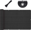 3'x10' Black Balcony Privacy Screen Fence Windscreen 90% UV Block