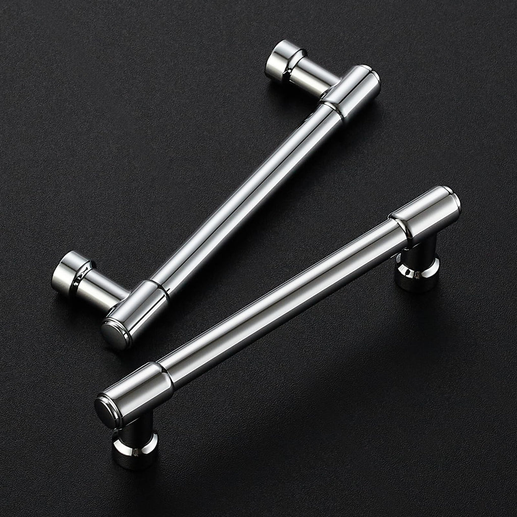 Polished Chrome Cabinet Handles Modern Pulls,4 Inch,30 Pack