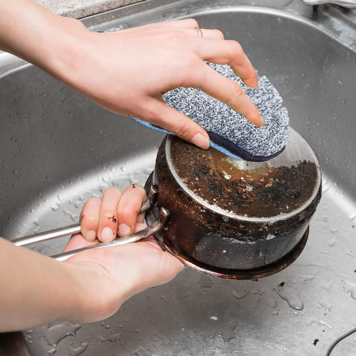 Multi-Purpose Scrub Sponges for Kitchen By Scrub- it - Non-Scratch Microfiber Sponge Along with Heavy Duty Scouring