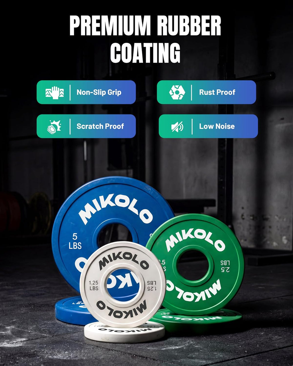 Change Weight Plates 1.25LB 2.5LB 5LB Set Fractional Plates Set Bumper Plates for Cross Training Fit 2 Inch Barbells