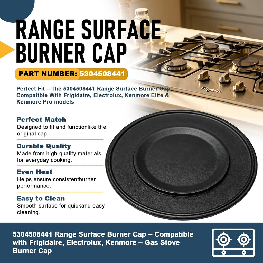 5304508441 Range Surface Burner Cap Fit for Frigidaire Electrolux Kenmore