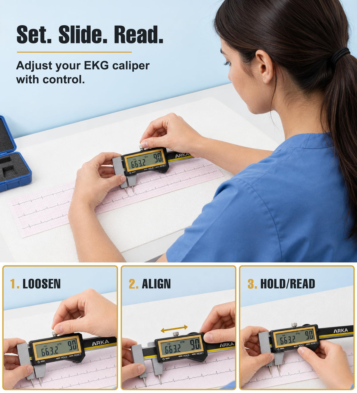 ARKA Digital EKG Calipers Electrocardiograph Measuring Tool