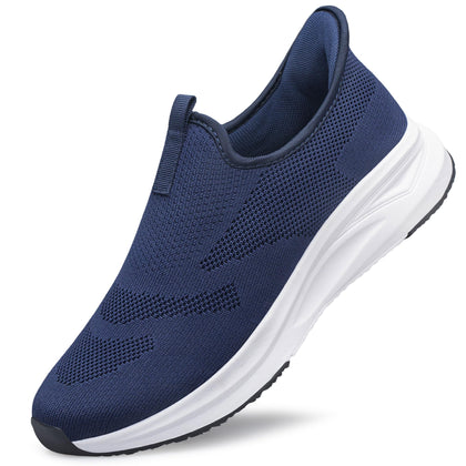Men's Slip-on Walking Shoes Non Slip Comfortable Casual Hands Free Tennis Sneakers Zapatos de Hombre Navy Blue Size 10