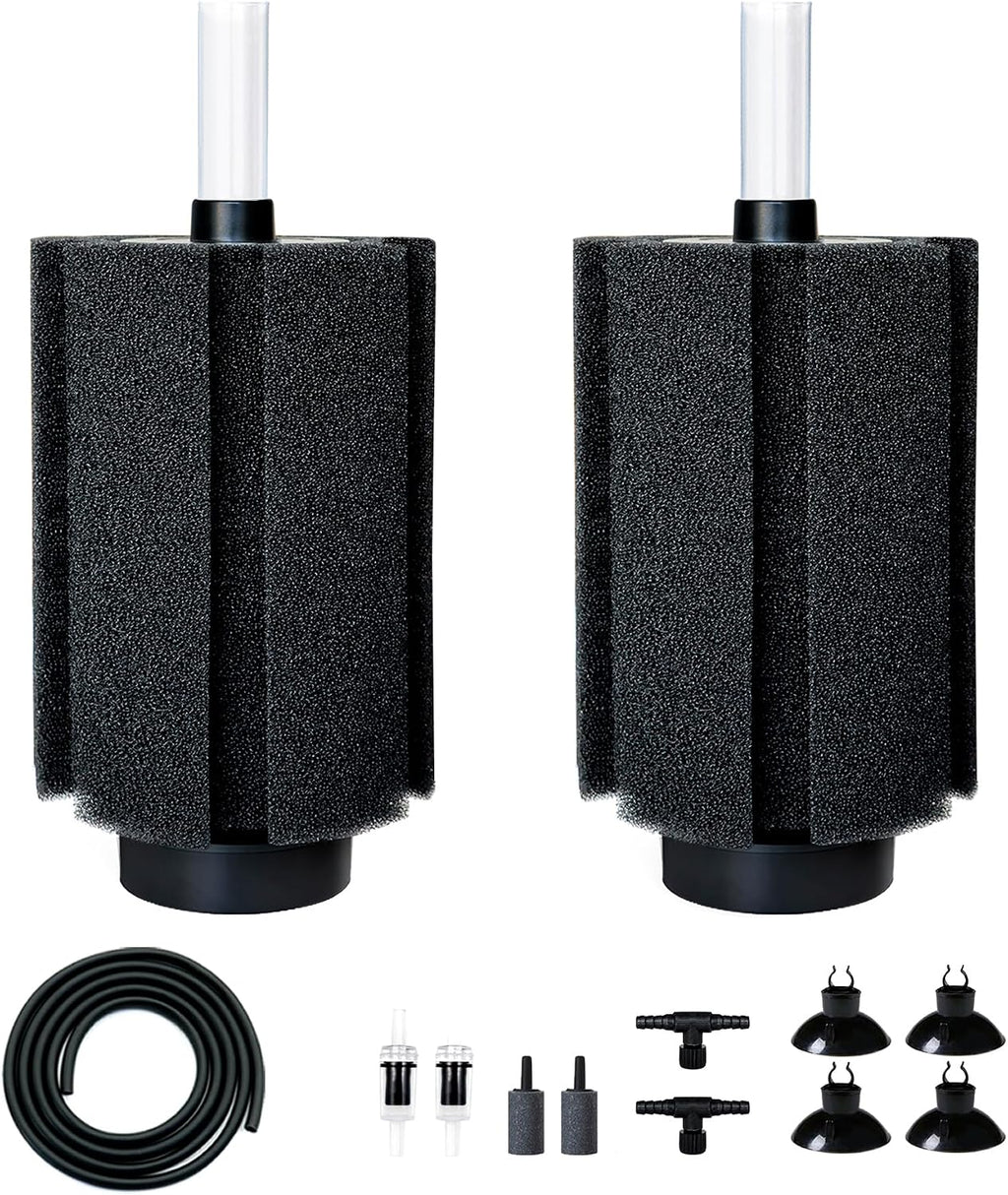 100-120 Gal Large Aquarium Sponge Filter with Air Stone and Ceramic Media