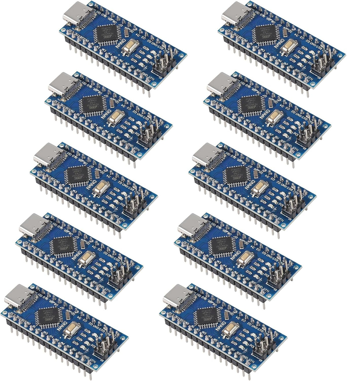 10PCS USB C Nano V3.0 Board, ATmega328P, CH340G Chip 5V 16M, Microcontroller Compatible with Arduino