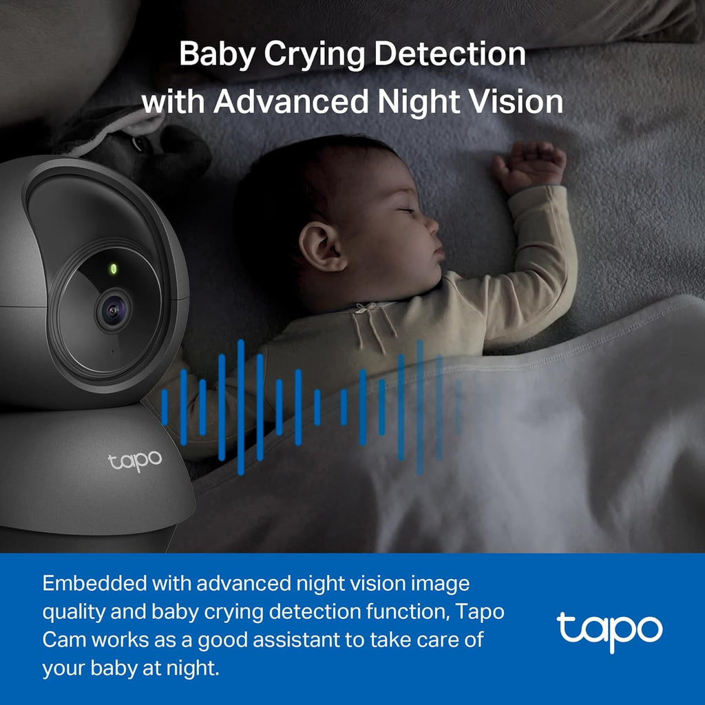1080p Pan/Tilt Security Camera for Baby Monitor, Pet Camera, C201 | Motion Detection, 2-Way Audio, Night Vision
