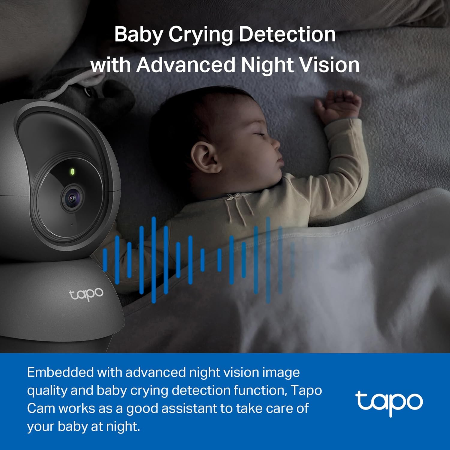 1080p Pan/Tilt Security Camera for Baby Monitor, Pet Camera, C201 | Motion Detection, 2-Way Audio, Night Vision