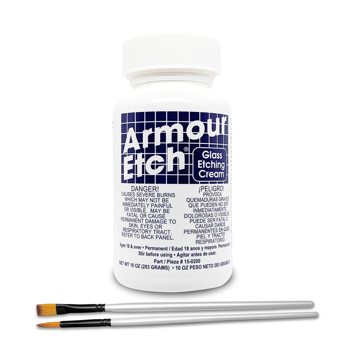 Armour Etch 10 oz Glass Etching Cream Bundle with Moshify Brushes