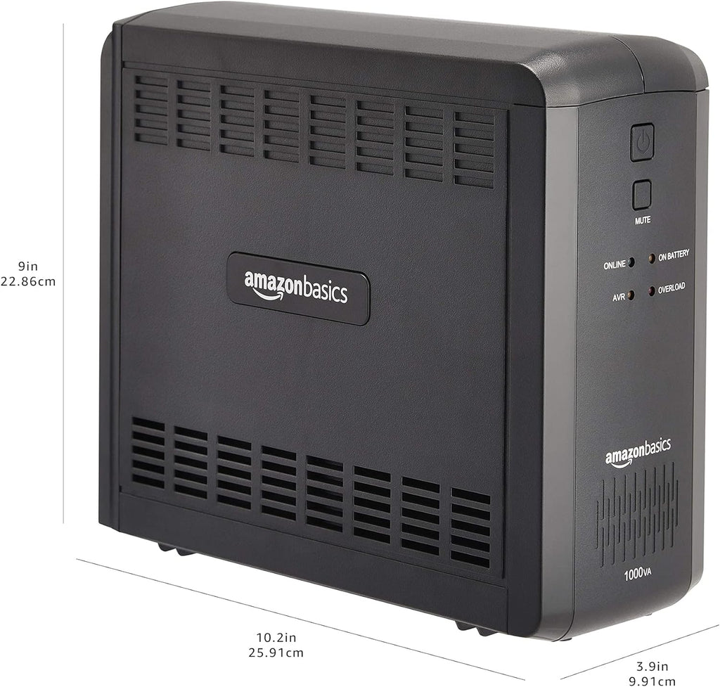 UPS Battery Backup & Surge Protector, 1000VA/550W, 9 Outlets, Line Interactive Uninterruptible Power Supply with AVR