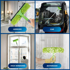 Professional Window Squeegee for Window Cleaning, 2 in 1 Rotatable Window Cleaning Squeegee Kit with Extension Pole