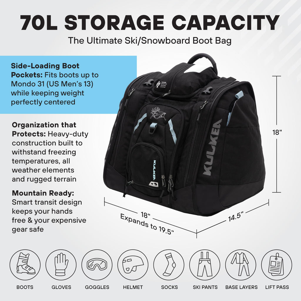 Boot Trekker Ski Boot Bag, 70L Ski Boot Backpack