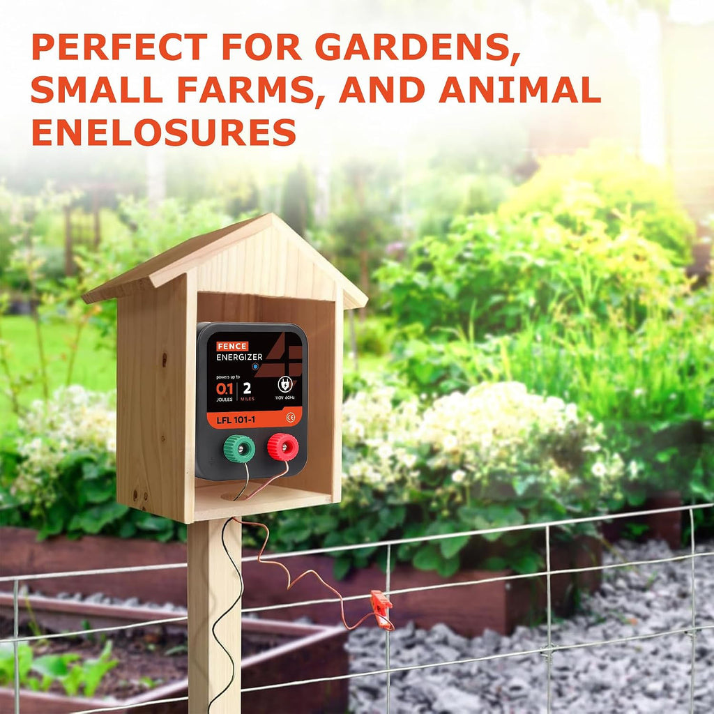 Electric Fence Charger, Electric Fence Energizer 0.1 Joule Ac Powered