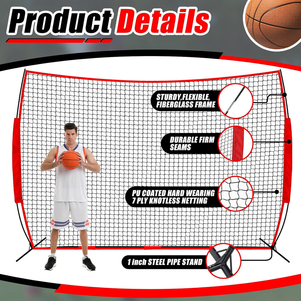 Basketball Net Catcher Backstop Net Sports Barrier Nets for Backyard Rebounder to Guard Rebound and Return Basketball