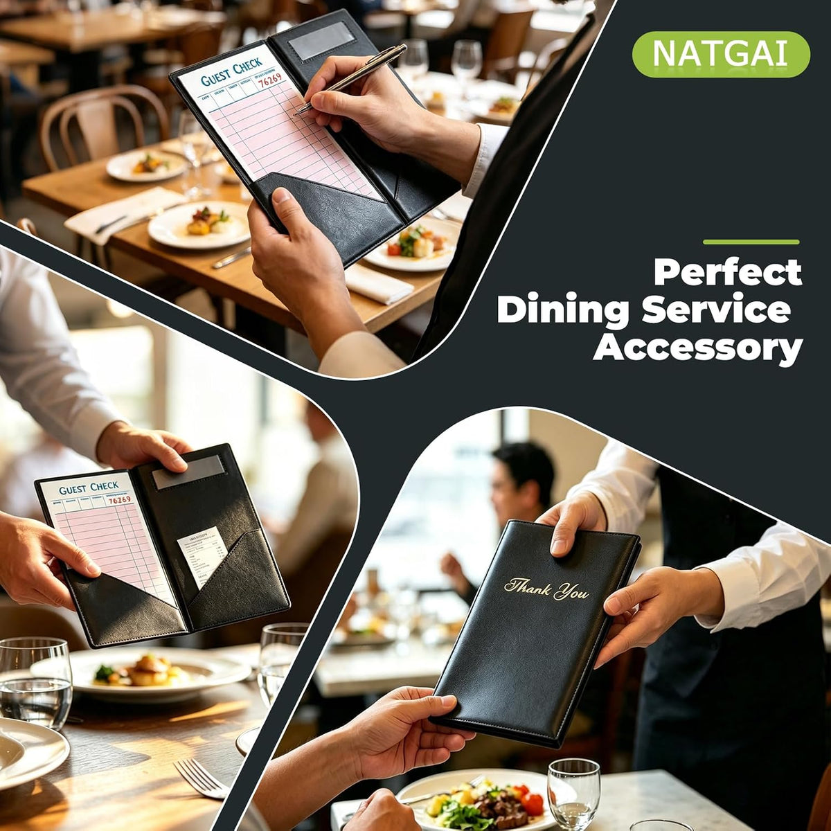 Check Presenters for Restaurants, 30 Pack Server Books 5 x 9 Inch