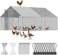 Walk in Chicken Coop, 13.1x9.8x6.6ft Chicken Run for Yard with Cover