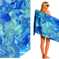Microfiber Lightweight Beach Towel, Beach Blanket, 71 Inch x 32 Inch, Ultra Portable, Sand Free, Fast air-Drying