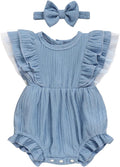 Ruffle Bubble Romper for Baby Girl | One-Piece Shorts Jumpsuit | Summer Outfit & Dress for Infants 0-18M