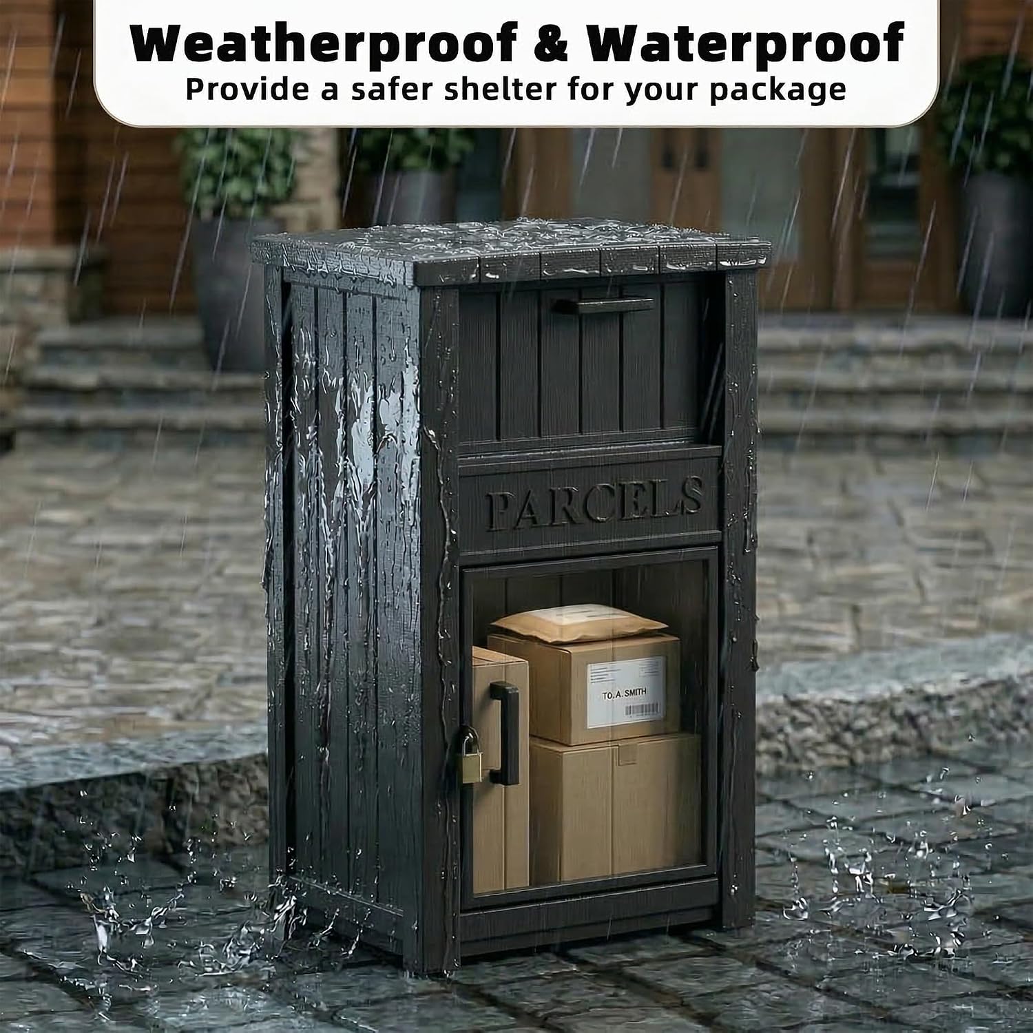 Package Delivery Boxes for Outside, Lockable Anti-Theft Waterproof Delivery Boxes for Outside, Secure Parcel Drop