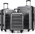 Luggage Set 3 Piece Hardside PC+ABS Suitcase with TSA Lock, Expandable Large Checked Luggage, Lightweight Rolling
