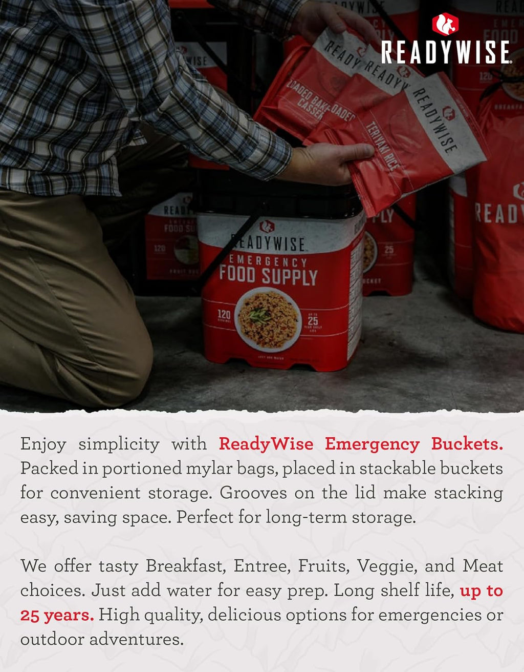 Emergency Food Supply - 72 Hour Survival Kit, 30 Servings of Protein Meals, Freeze Dried Food for Backpacking
