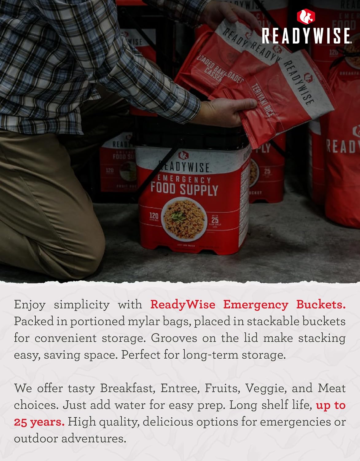 Emergency Food Supply - 72 Hour Survival Kit, 30 Servings of Protein Meals, Freeze Dried Food for Backpacking