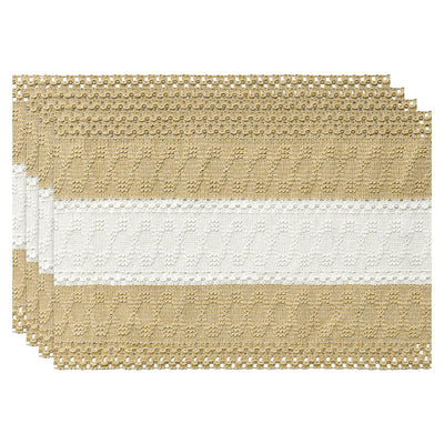 Burlap Brown Rustic Farmhouse Placemats Set of 4-12x18 Inch