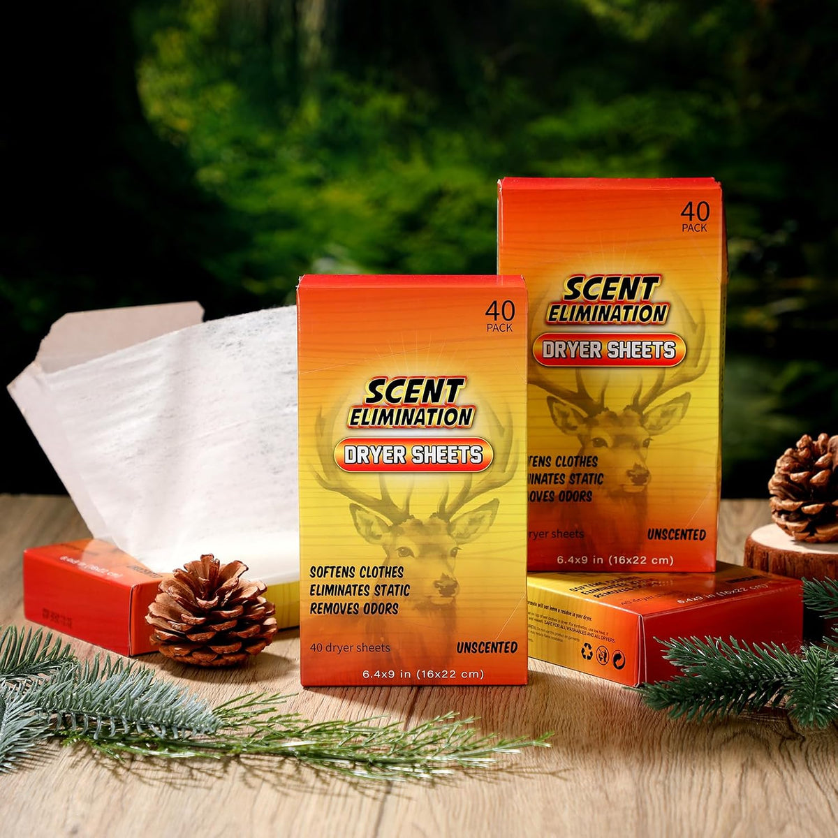 4 Packs 160 Sheets Scent Free Dryer Sheet for Hunting