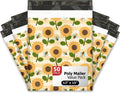 Sunflowers & Bees Designer Poly Mailers - 50 Packs 12"x15" - Ideal Waterproof Self-Sealing Polymailers
