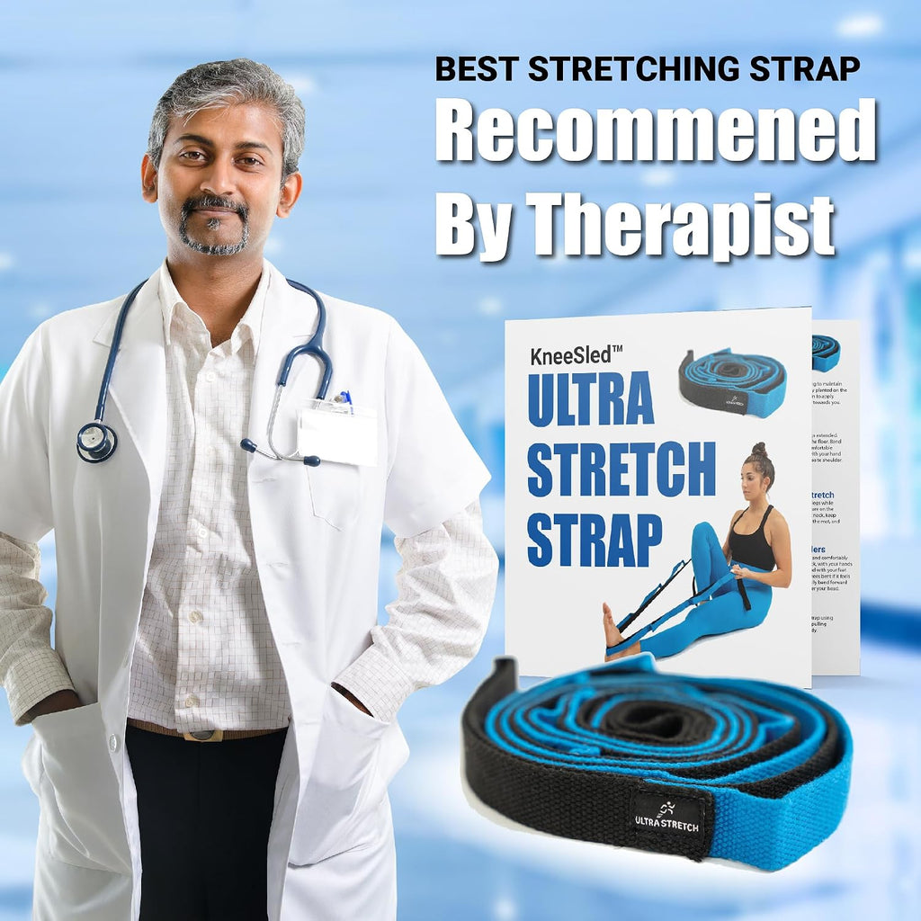 KneeSled Ultra Stretch Strap with 10 Loops, Physical Therapy Strap for Hamstring, Leg & Foot Stretching, Stretch Out