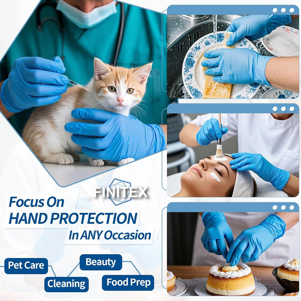 Blue Disposable Nitrile Exam Gloves 200PCS/BOX 3.5mil Food