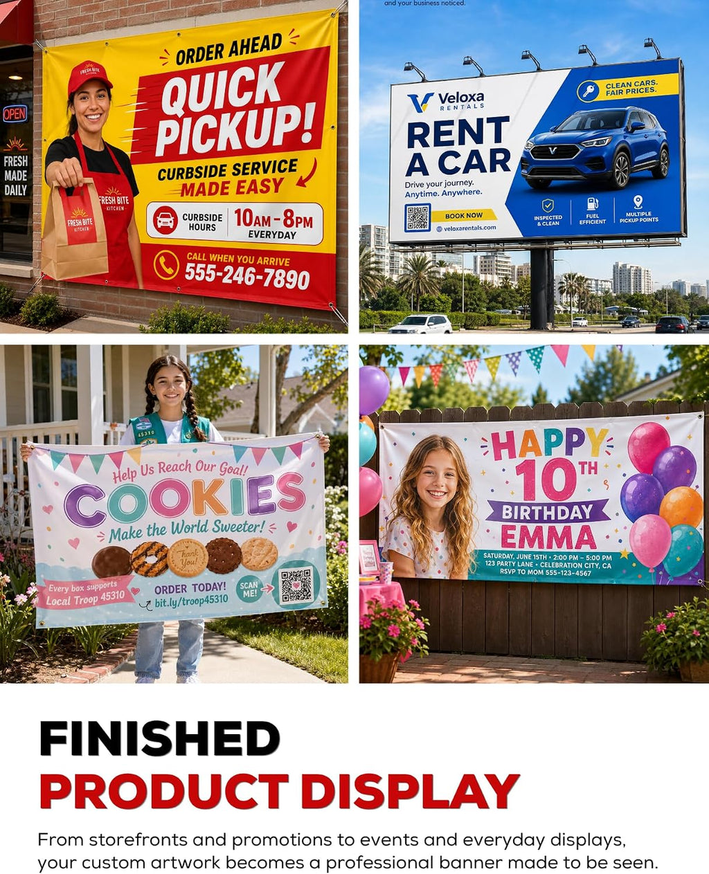 Custom Banner - Make Your Own Banners and Signs Customize for Business Advertisings, Birthdays, Weddings, Graduation