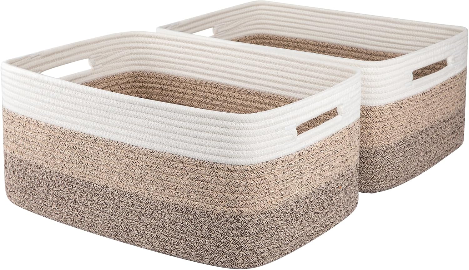 Large Storage Basket for Organizing, Woven Rope Basket for Shelves, Closet Organizer Bins for Clothes, Blanket, Toys
