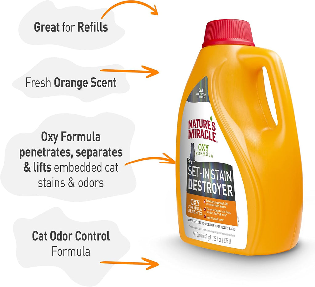 Oxy Set-In Stain Destroyer, Cat Odor Control, 1 gal