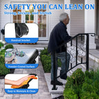 3 Step Hand Rails for Outdoor Steps Stair Handrail & Indoor Kit(2 Pack)